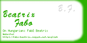 beatrix fabo business card